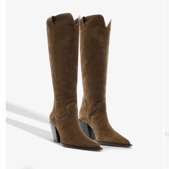 Schutz Maine Up Suede Boot in Pecan Brown - Picture 3 of 3